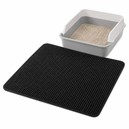 Tapis de litière double couche pour chat