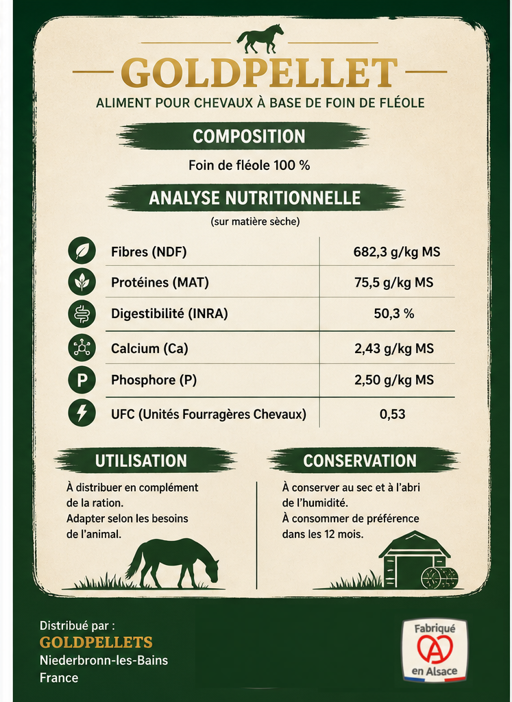 Granulés de Fléole pour Chevaux – Pellets Naturels 5KG