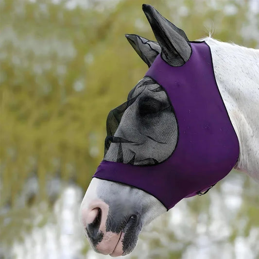 Masque Anti-Mouches Cheval – Protection Complète Yeux & Oreilles