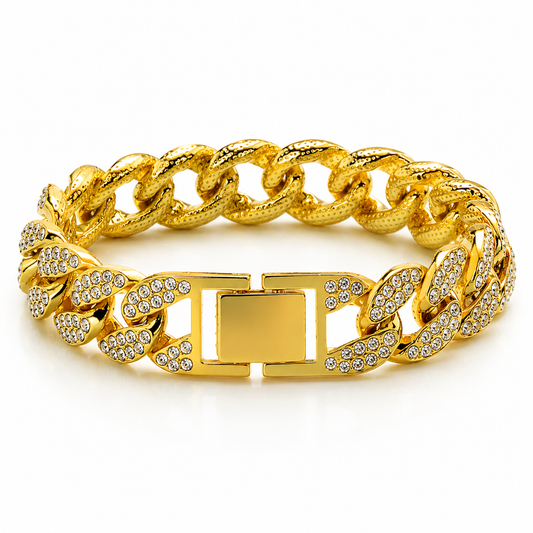 Collier Chaîne Cubaine pour Chien — Or & Diamant