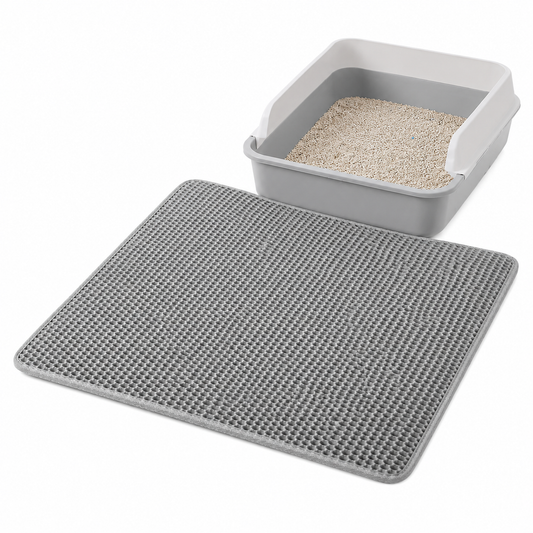 Tapis de litière double couche pour chat
