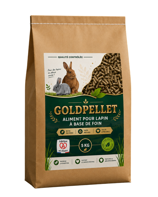 Granulés de Foin de Prairie pour Lapins & Rongeurs – 5KG