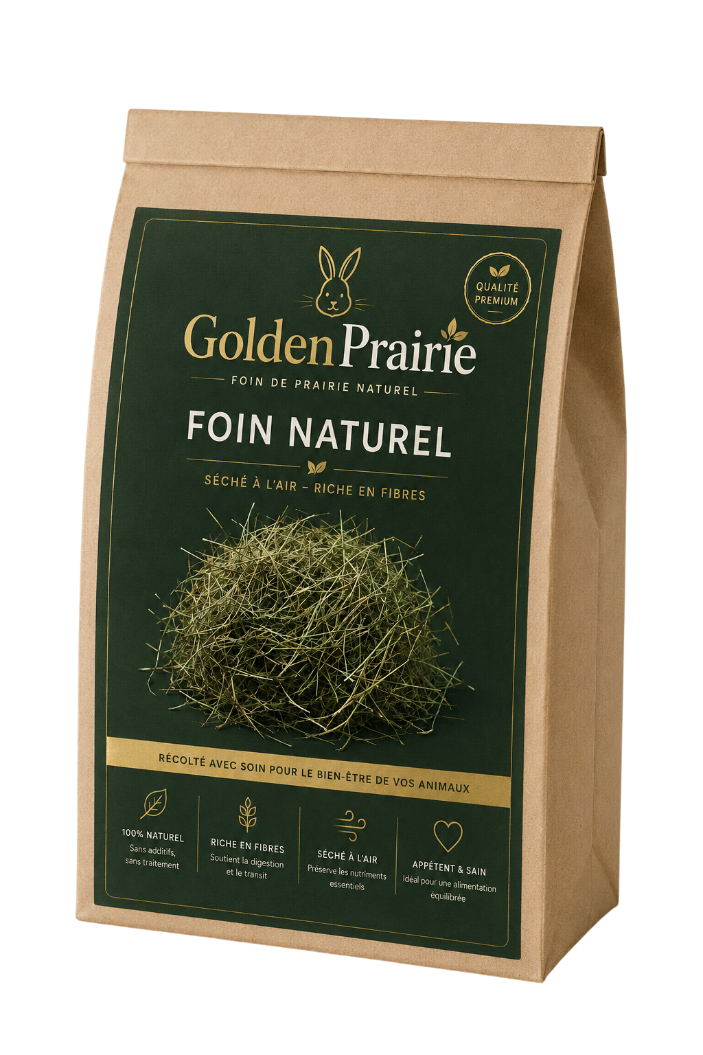 Foin Naturel pour Lapins & Rongeurs – GoldenPrairie™