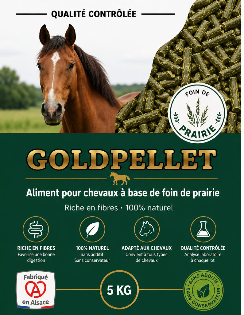 Granulés de Foin de Prairie pour Chevaux – 5KG