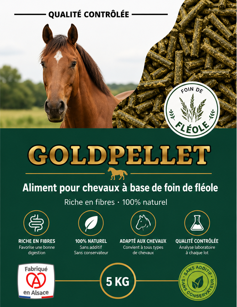Granulés de Fléole pour Chevaux – Pellets Naturels 5KG
