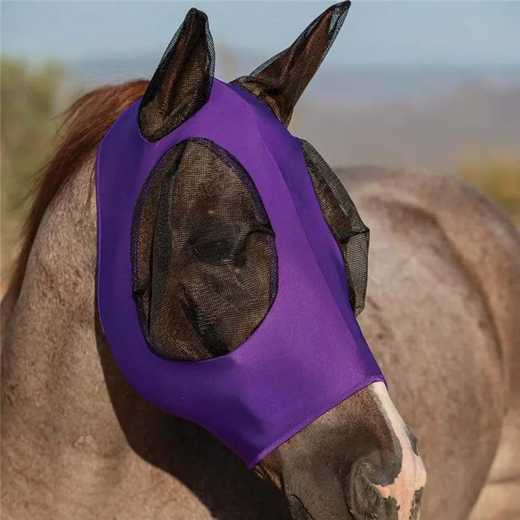 Masque Anti-Mouches Cheval – Protection Complète Yeux & Oreilles