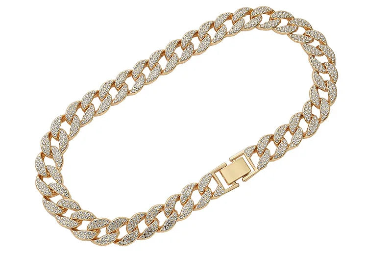 Collier Chaîne Cubaine pour Chien — Or & Diamant