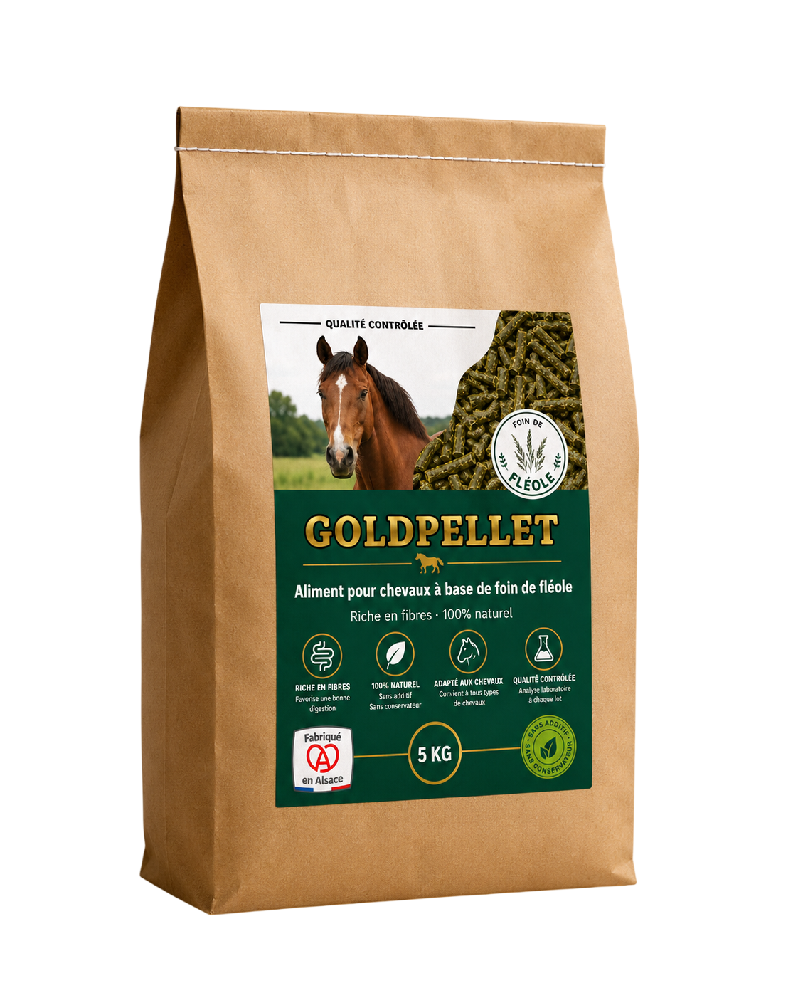 Granulés de Fléole pour Chevaux – Pellets Naturels 5KG