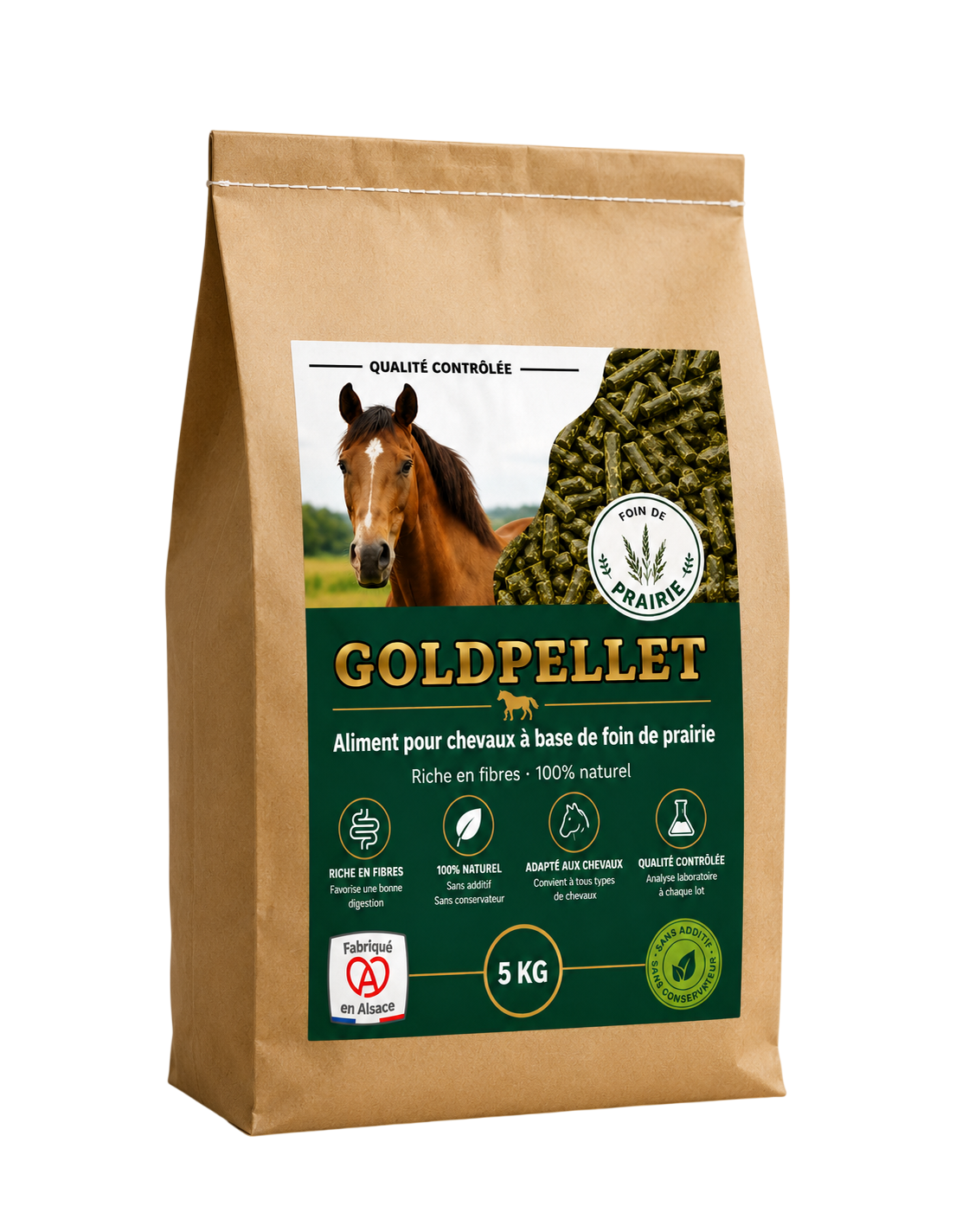 Granulés de Foin de Prairie pour Chevaux – 5KG