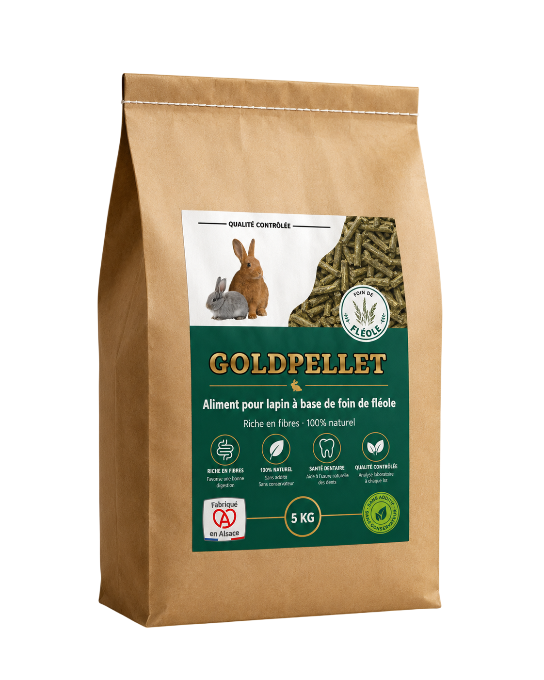 Granulés de Fléole pour Lapins & Rongeurs – 5KG